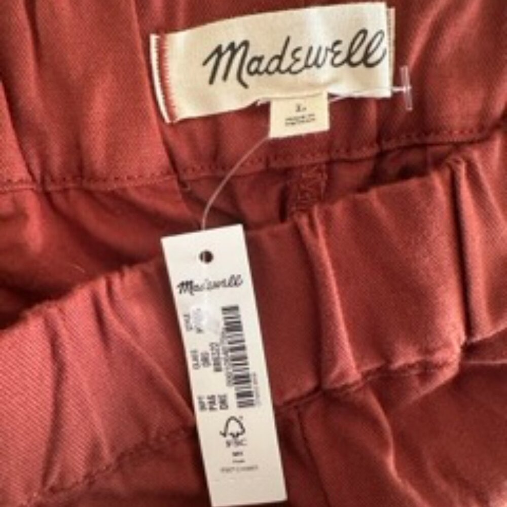NWT Madewell Pull-on Shorts in Dusty Redwood - Size L - Picture 9 of 10